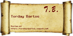 Torday Bartos névjegykártya